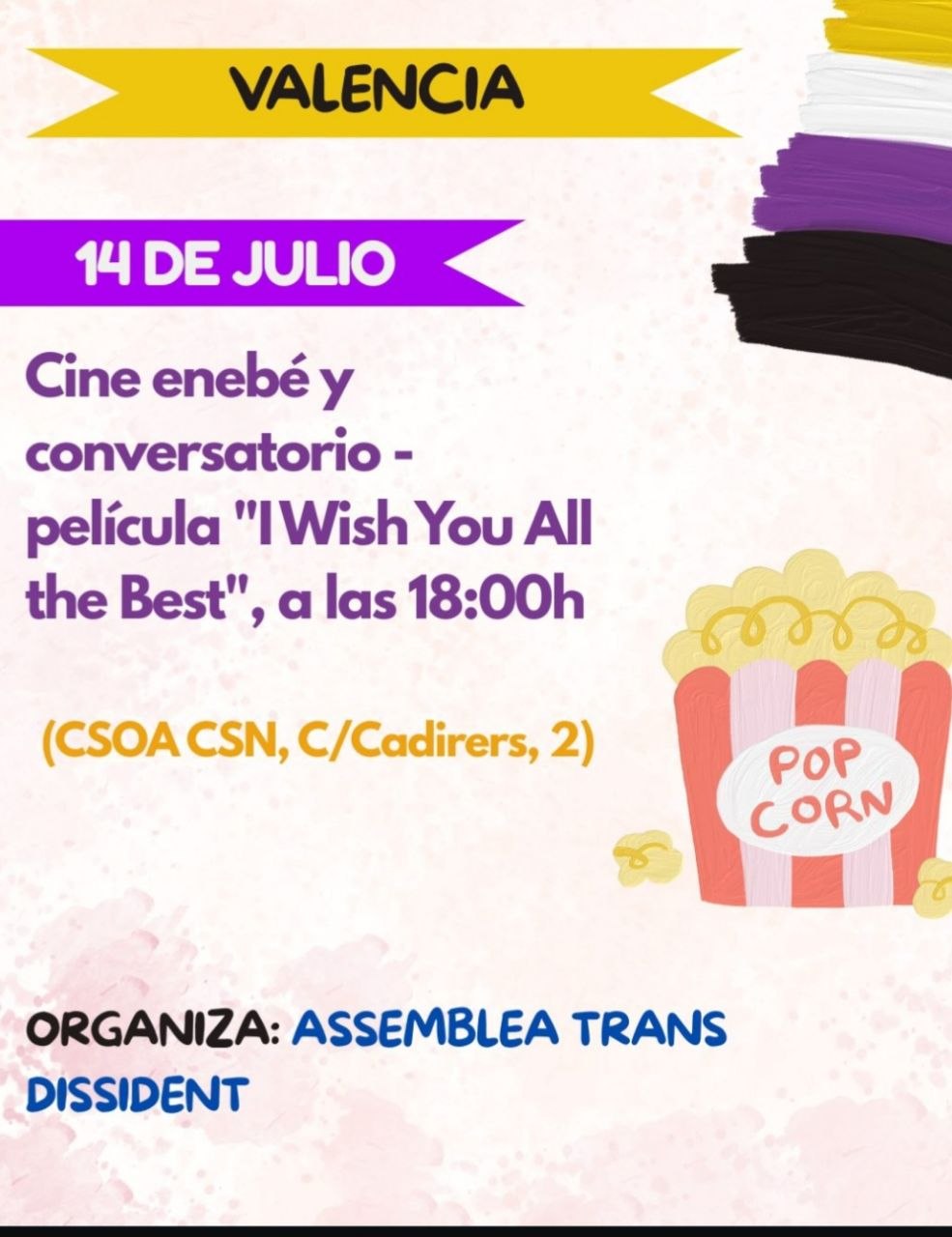 Cine enebé y conversatorio - película "I Wish You All the Best"