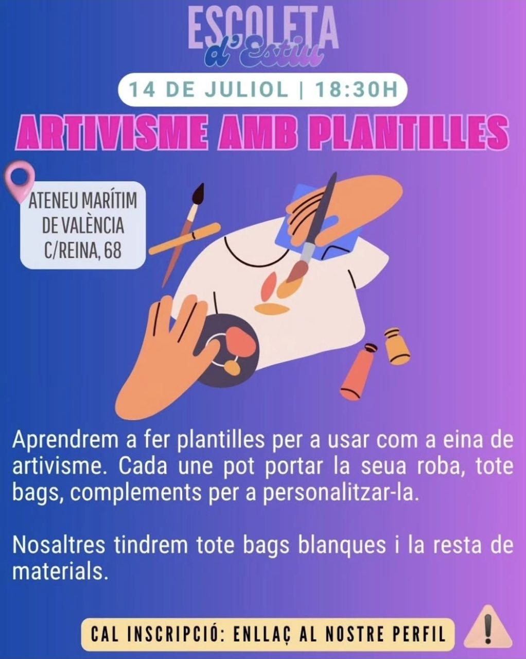 Artivisme amb plantilles - Escoleta d'Estiu