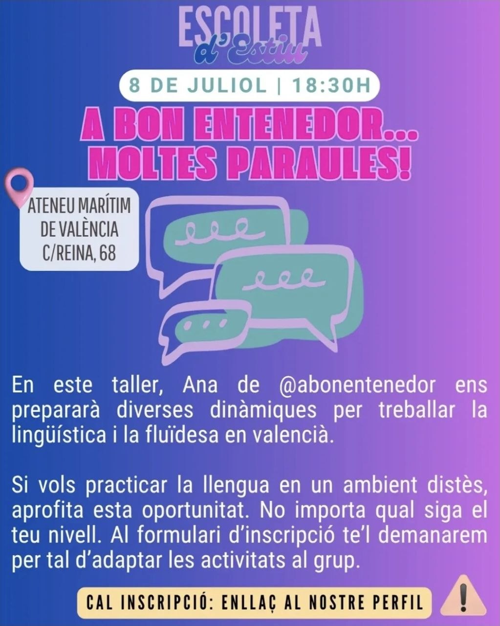 A bon entenedor... moltes paraules!