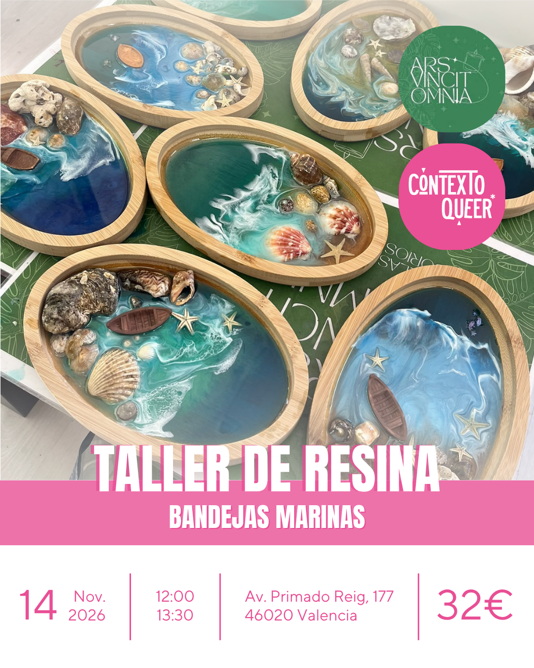 Taller de resina: bandejas marinas